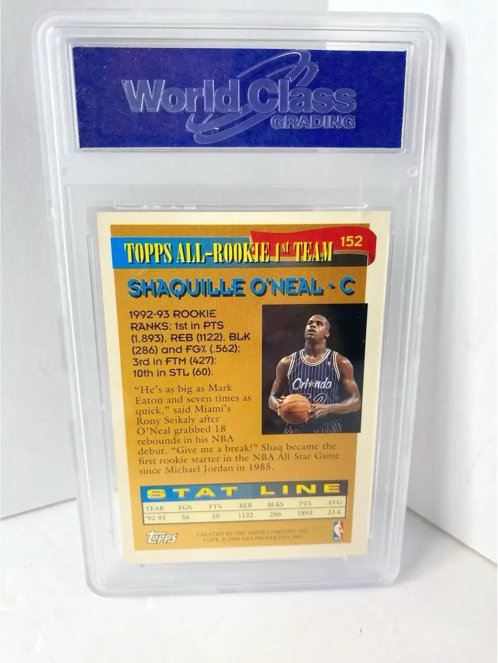 Shaquille O’Neal. Really rare 1992-93 1st team.GEM-MT 10, Rookie Card, Topps